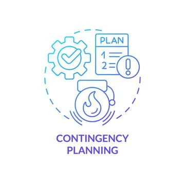 Contingency planning blue gradient concept icon Stock Illustration