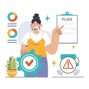 Contingency Planning concept. Flat vector illustration 库存插图