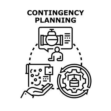Contingency planning process with risk management strategy 库存插图
