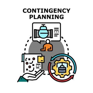 Contingency planning process with risk management strategy Stock Illustration