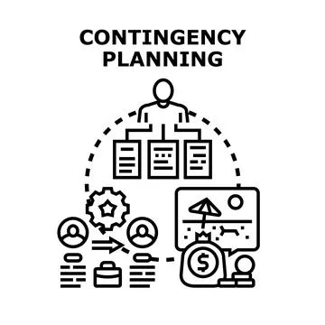 Contingency planning strategy preparing for unexpected business problems Illustrazione stock