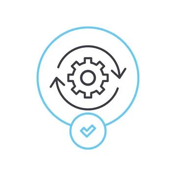 Continious intergration line icon, outline symbol, vector illustration, concept Stock Illustration