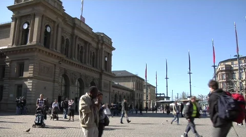 Continual coming and going at train station (time relapsed) Stock Footage 671753
