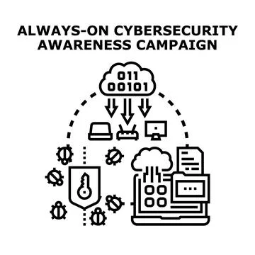 Continual cybersecurity protection with cloud computing and data Stockillustratie