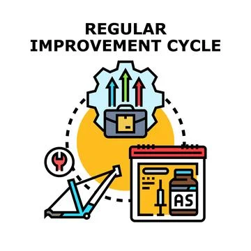 Continual improvement cycle for business progress concept Stock Illustration