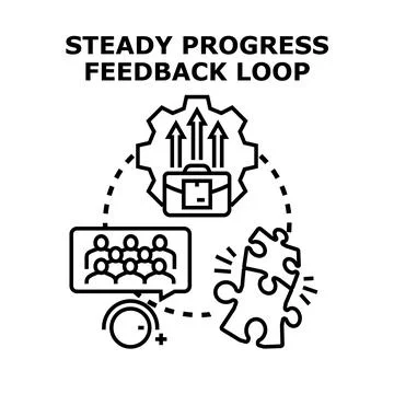 Continual progress development feedback loop concept Illustrazione stock