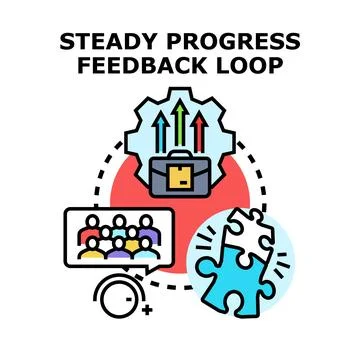 Continual progress development feedback loop concept 스톡 일러스트