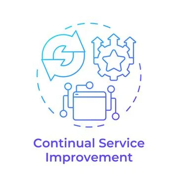 Continual service improvement blue gradient concept icon Stock Illustration