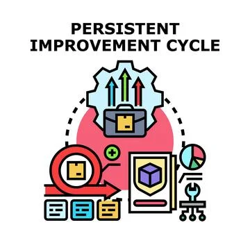 Continually improving process cycle driving business development Stock Illustration