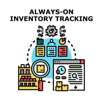Continually tracking inventory for efficient management system Stock Illustration