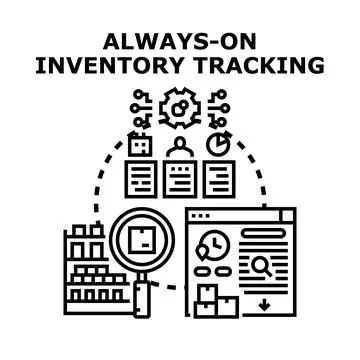 Continually tracking inventory for efficient management system 스톡 일러스트