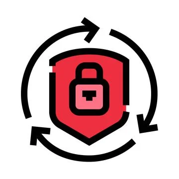 Continually updating shield protecting digital data security Illustrazione stock