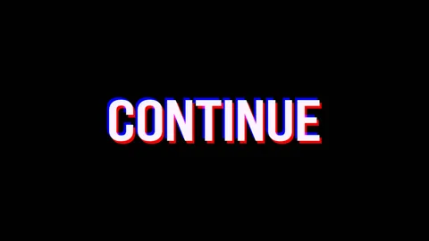 Continue. Animation of Text With Glitch Effect Stock Footage 117191700