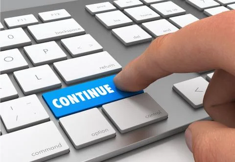 Continue button concept 3d illustration 스톡 일러스트