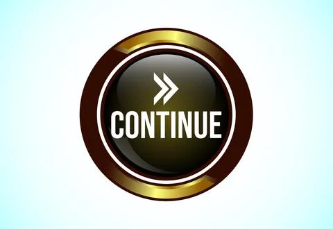 Continue button design illustration, Continue icon suitable for mobile app,.. Illustrazione stock