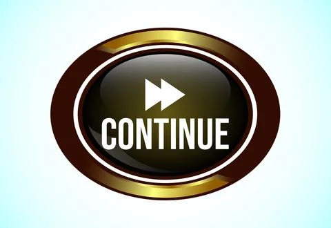 Continue button design illustration, Continue icon suitable for mobile app,.. Stock Illustration