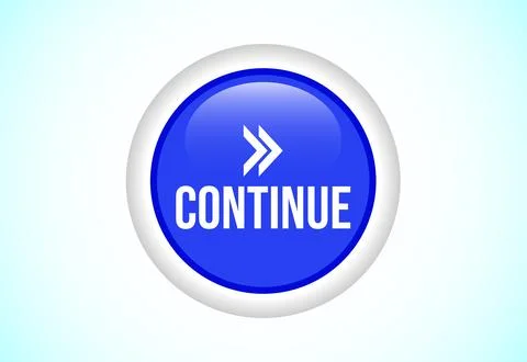 Continue button design illustration, Continue icon suitable for mobile app,.. Illustrazione stock