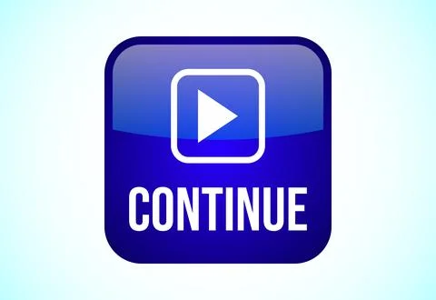 Continue button design illustration, Continue icon suitable for mobile app,.. Stock Illustration