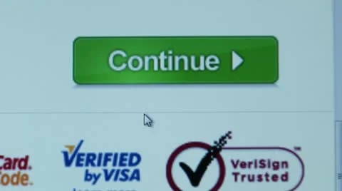 "Continue" button. Internet shopping. Stock Footage 10757708