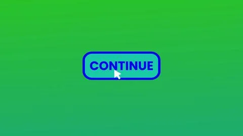 CONTINUE button pressed on computer screen by cursor pointer mouse illustra.. Illustrazione stock