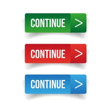 Continue button set 스톡 일러스트
