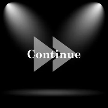 Continue icon. Internet button on black background.. 스톡 일러스트