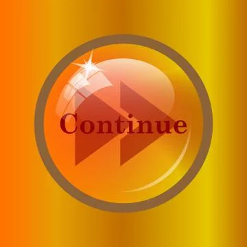 Continue icon. Internet button on colored background. . Illustrazione stock