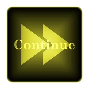 Continue icon. internet button on white background.. Stock Illustration