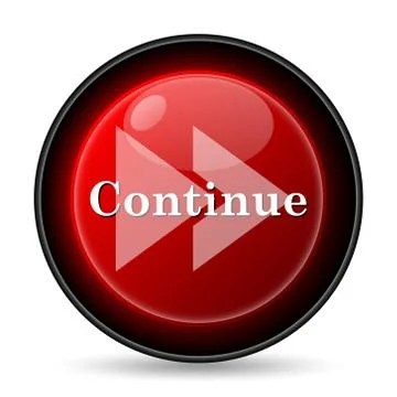 Continue icon. internet button on white background.. Illustrazione stock