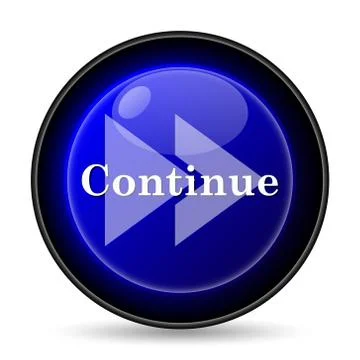 Continue icon. internet button on white background.. Illustrazione stock