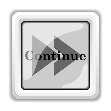 Continue icon. internet button on white background.. Illustrazione stock