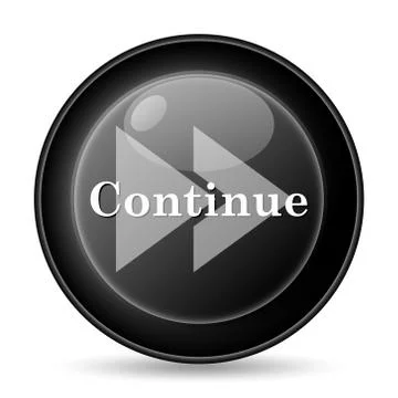Continue icon. internet button on white background.. Illustrazione stock