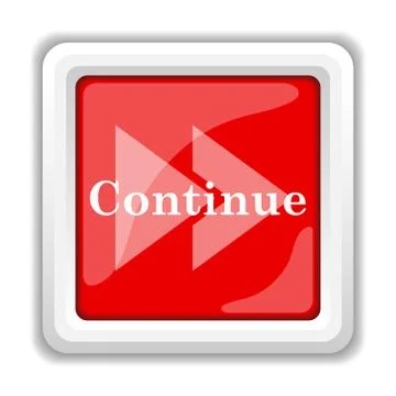Continue icon. internet button on white background.. Illustrazione stock