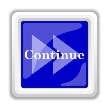 Continue icon. Internet button on white background.. Illustrazione stock