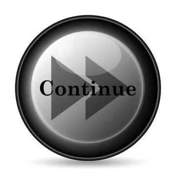 Continue icon. Internet button on white background.. 스톡 일러스트