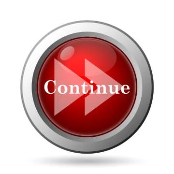 Continue icon. Internet button on white background.. Stock Illustration