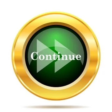 Continue icon. Internet button on white background.. Stock Illustration