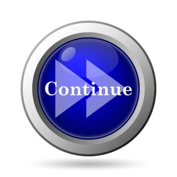 Continue icon. Internet button on white background.. 스톡 일러스트