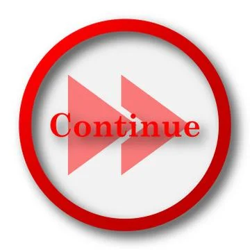 Continue icon. Internet button on white  background.. Illustrazione stock