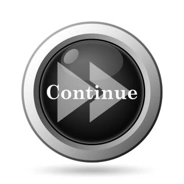 Continue icon. Internet button on white background.. Stock Illustration