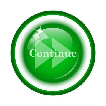 Continue icon. Internet button on white background.. Stock Illustration