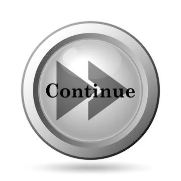Continue icon. Internet button on white background.. Stock Illustration