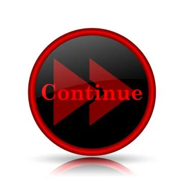 Continue icon. Internet button on white background.. 스톡 일러스트
