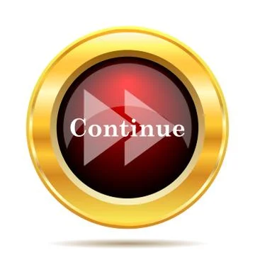 Continue icon. Internet button on white background.. 스톡 일러스트