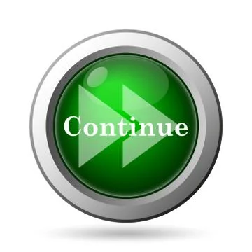 Continue icon. Internet button on white background. 스톡 일러스트