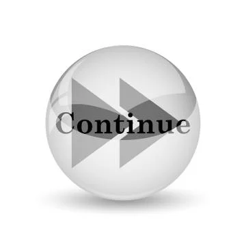 Continue icon. Internet button on white background. Illustrazione stock