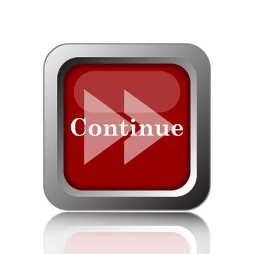 Continue icon. Internet button on white background. Illustrazione stock