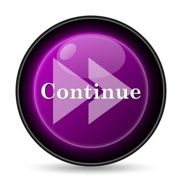 Continue icon. Internet button on white background.. 스톡 일러스트