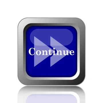 Continue icon. Internet button on white background.. 스톡 일러스트