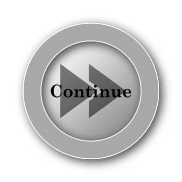 Continue icon. Internet button on white background.. Illustrazione stock
